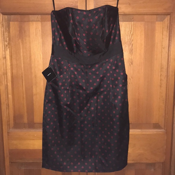 NWT! WHBM Black Dress with Red Polka Dots - Picture 12 of 15